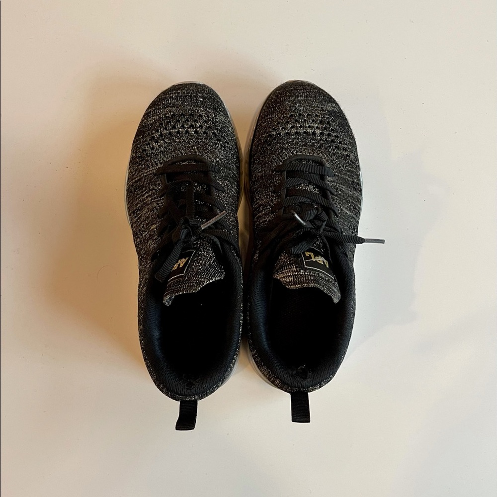 Women’s APL Sneakers, Black & Gold, 6